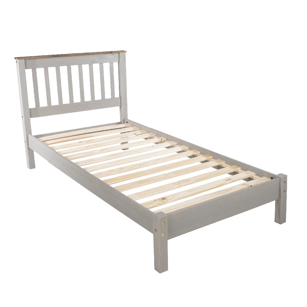 Consett Wooden Single Bed In Grey And Oak | Bed Sava