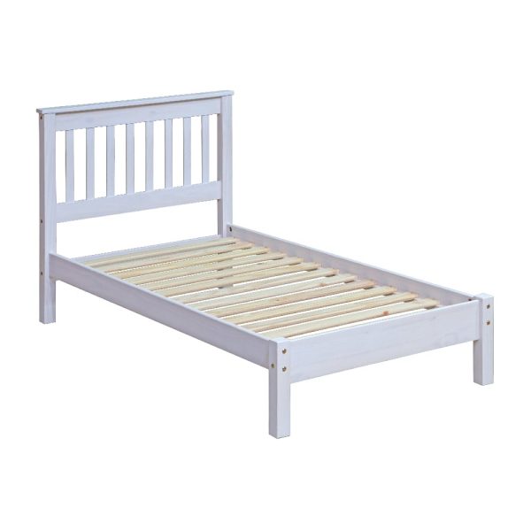 Consett Wooden Single Bed In White | Bed Sava