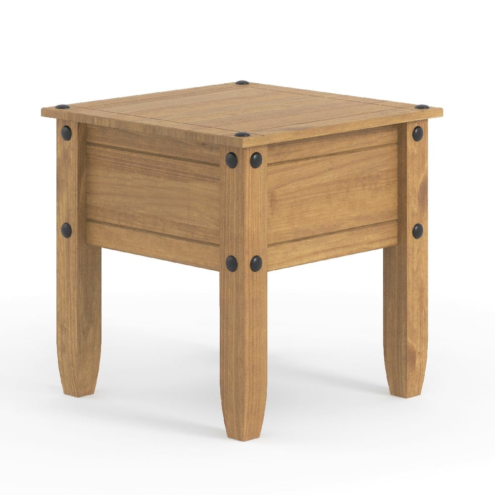 Consett Wooden Square Lamp Table In Oak | Bed Sava