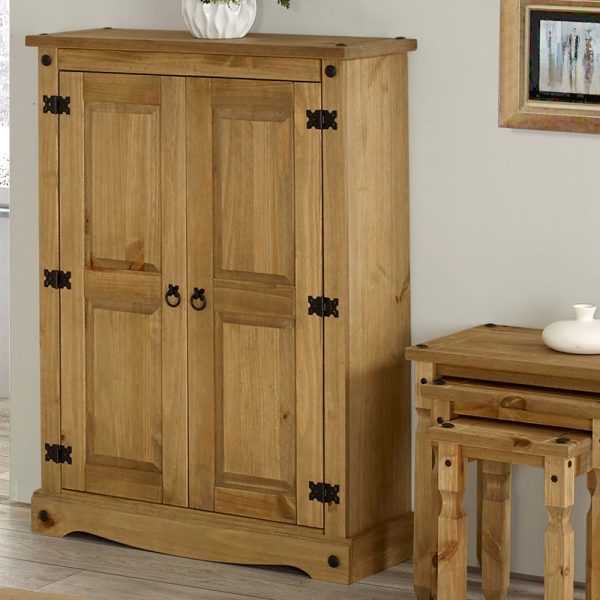Consett Narrow Wooden Wardrobe With 2 Doors In Oak | Bed Sava