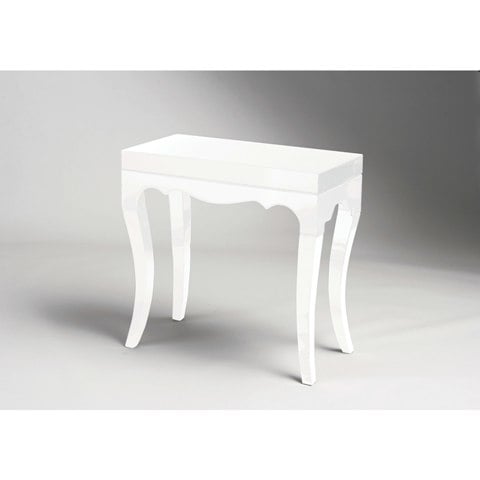 Roccoco High Gloss Accent Table In White