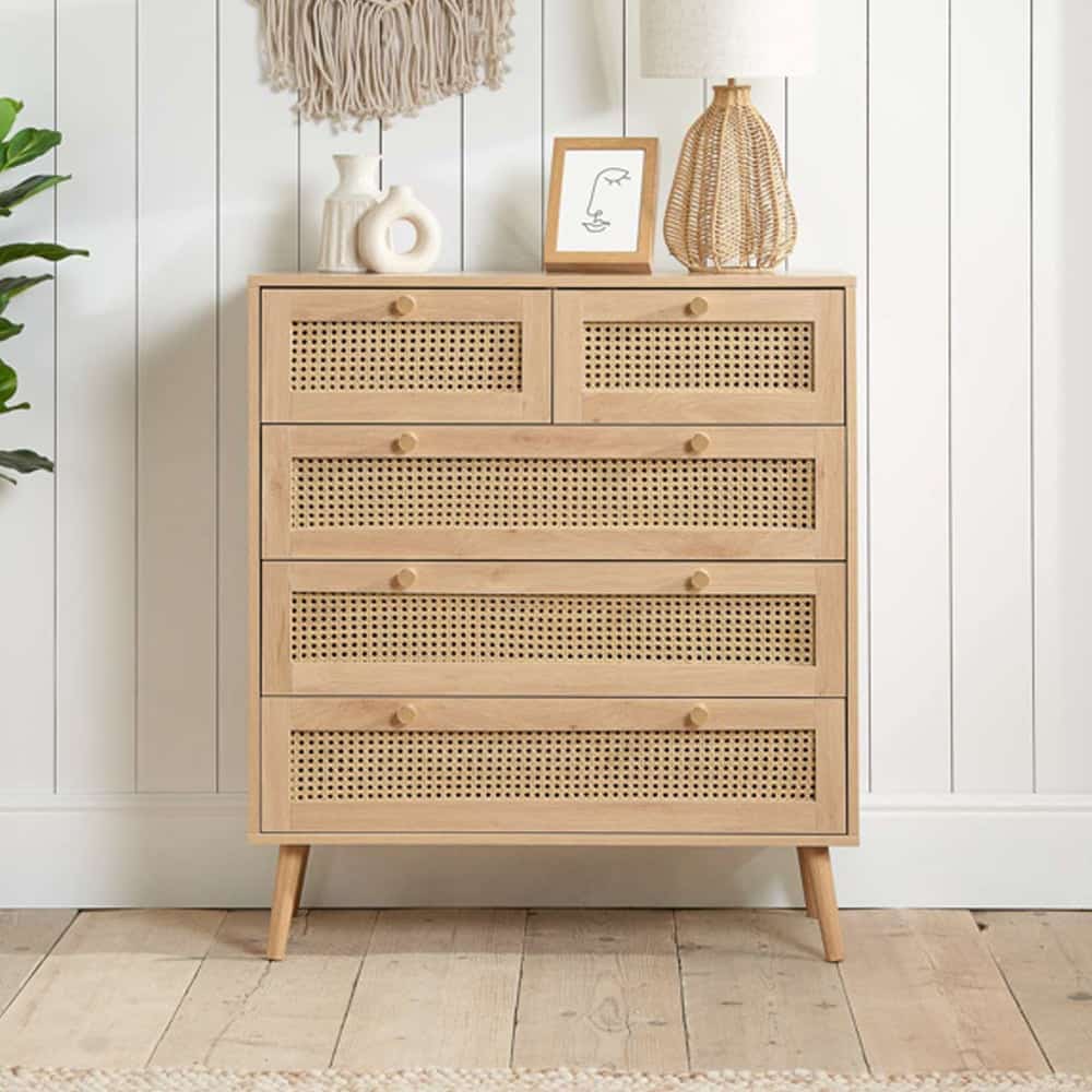 Coralie Wooden Chest Of 5 Drawers In Oak