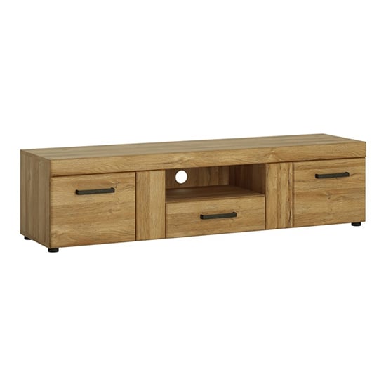 Corco Wooden Wide TV Stand With 2 Doors 1 Drawer In Grandson Oak