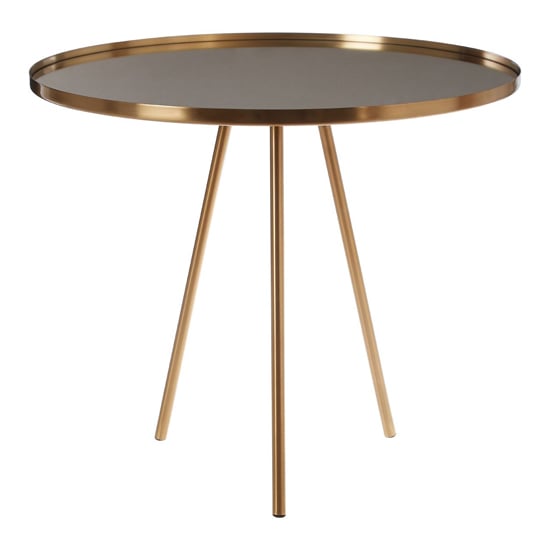 Cordue Round Glass Top Side Table In Gold | Bed Sava