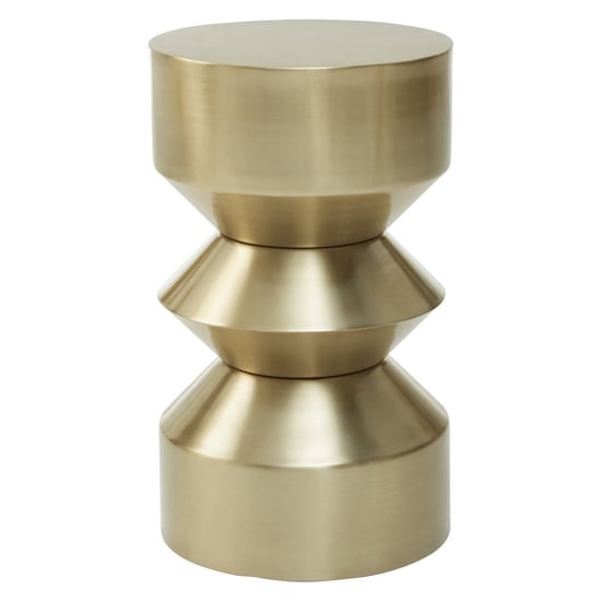 Cordue Round Metal Side Table In Warm Gold | Bed Sava