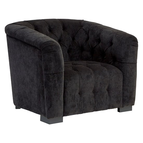 Corellie Upholstered Fabric Armchair In Black | Bed Sava