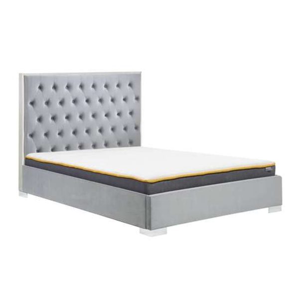 Corinth Fabric Double Bed In Grey | Bed Sava