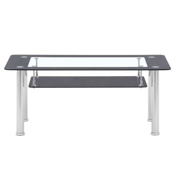 Corinth Glass Coffee Table In Clear And Grey | Bed Sava