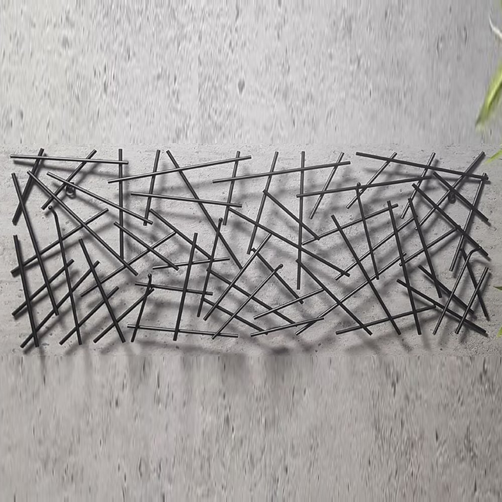 Corsicana Large Metal Wall Hung Coat Rack In Black | Bed Sava