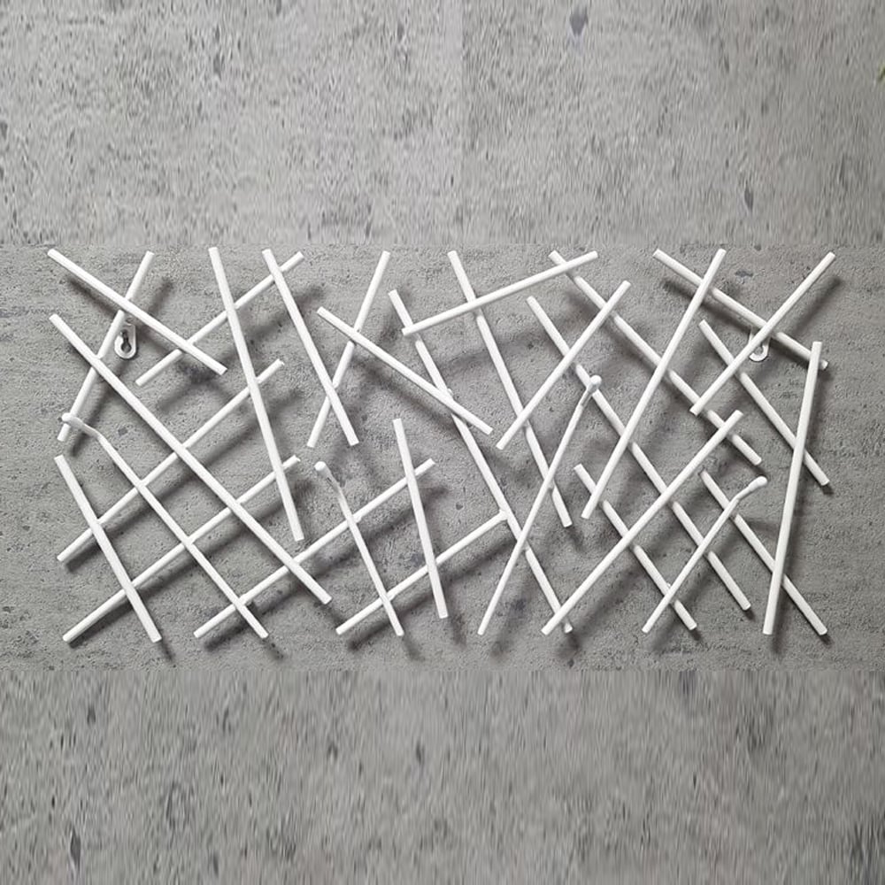 Corsicana Medium Metal Wall Hung Coat Rack In White | Bed Sava