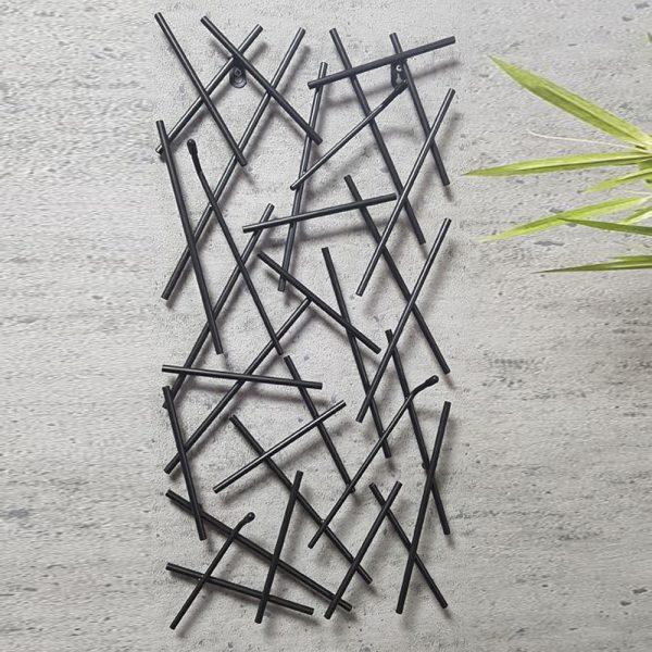 Corsicana Small Metal Wall Hung Coat Rack In Black | Bed Sava