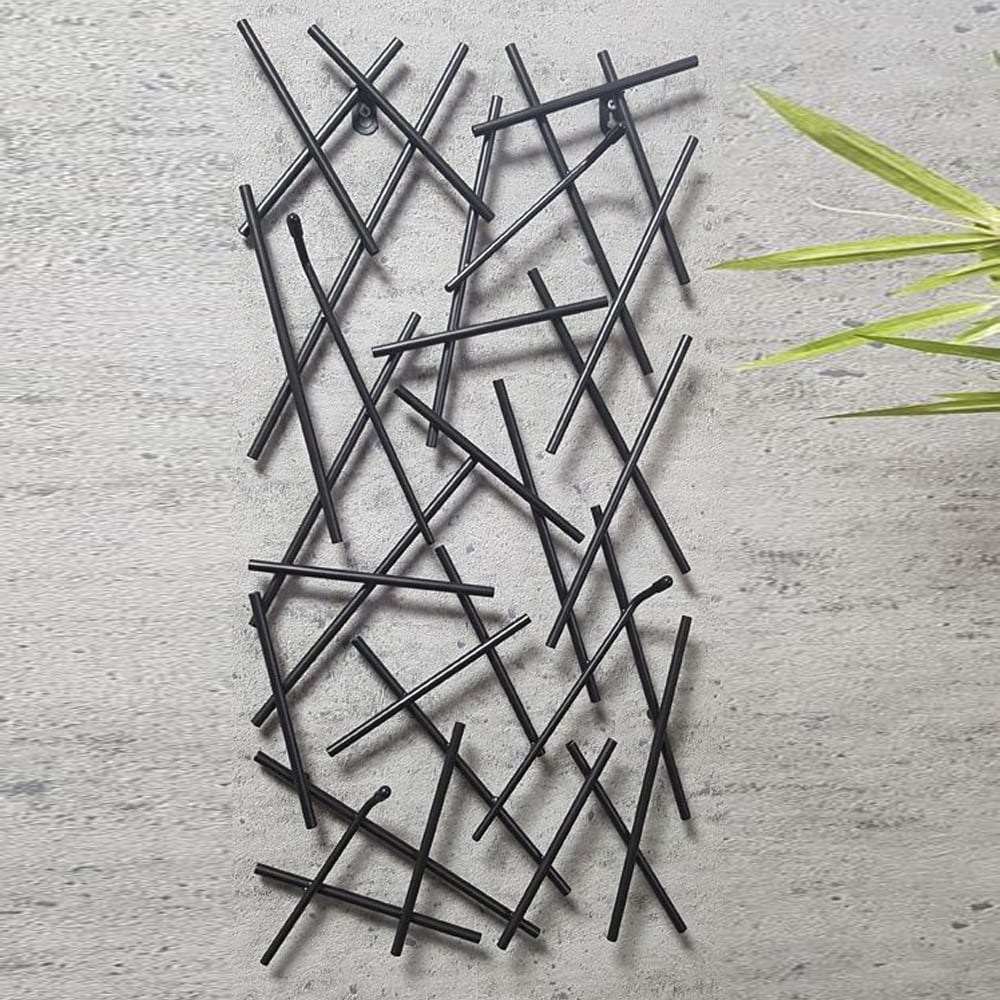 Corsicana Small Metal Wall Hung Coat Rack In Black | Bed Sava