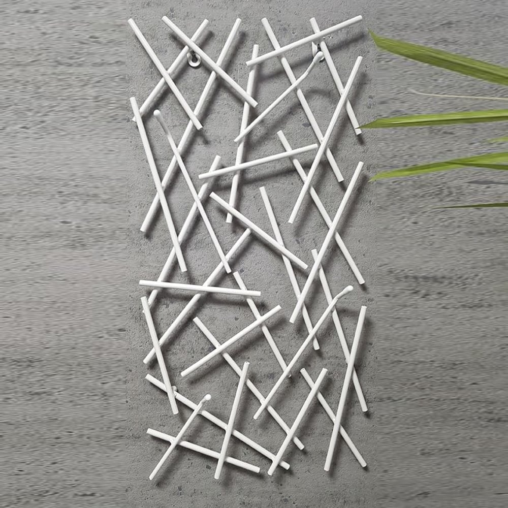 Corsicana Small Metal Wall Hung Coat Rack In White | Bed Sava