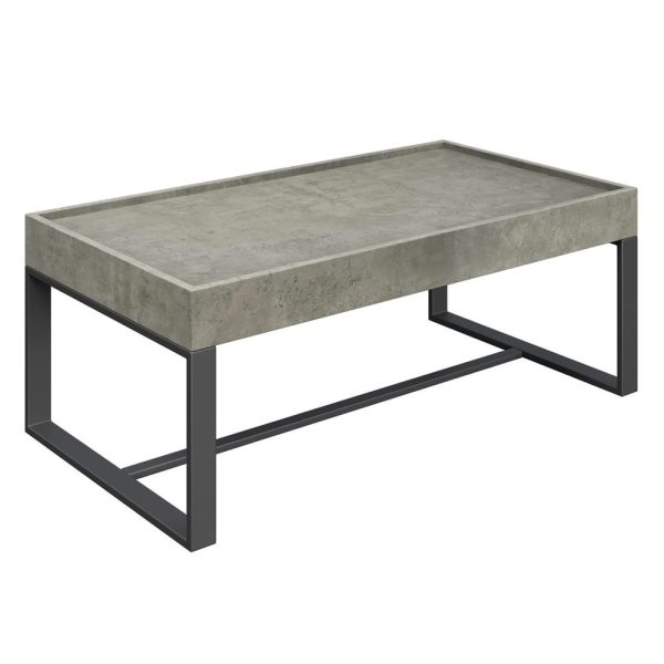 Coruna Wooden Coffee Table In Concrete Effect | Bed Sava