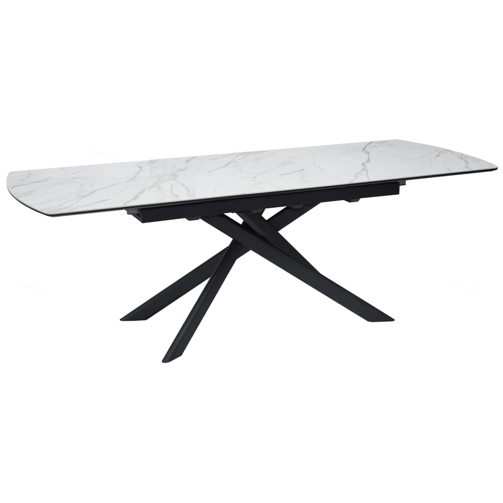 Costa Ceramic Marble Extending Dining Table In White