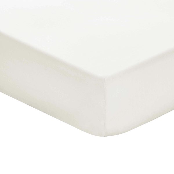 1951 Plain Dye Percale Single Fitted Sheet cream | Bed Sava