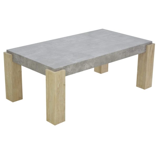 Cresco Wooden Coffee Table With Sonoma Oak Legs In Light Concrete | Bed Sava