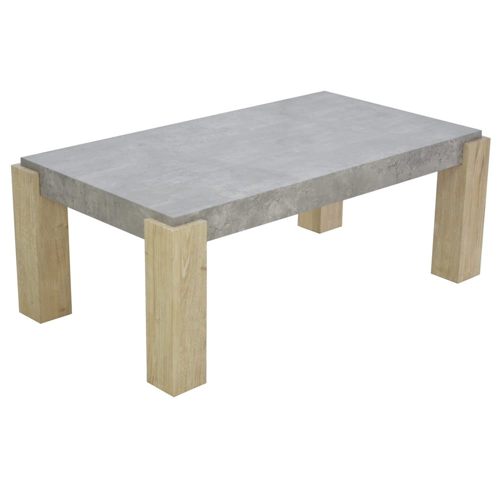 Cresco Wooden Coffee Table With Sonoma Oak Legs In Light Concrete