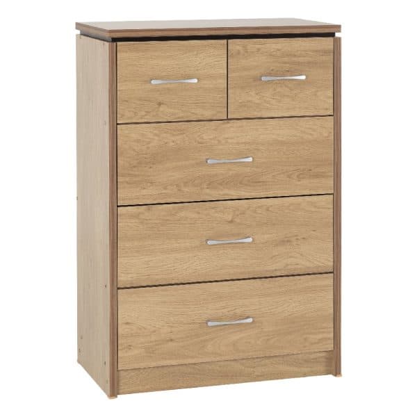 Crieff Wooden Chest Of 5 Drawers In Oak | Bed Sava