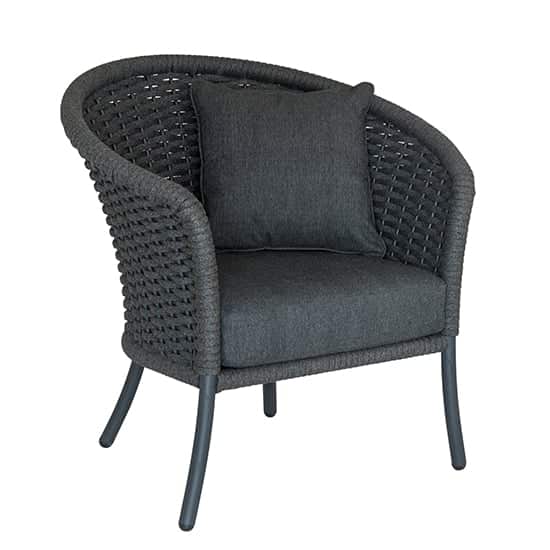 Crod Rattan Garden Lounge Chair In Grey
