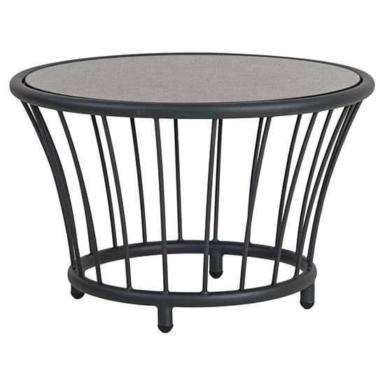 Crod Wooden Garden Side Table With Aluminium Frame In Grey