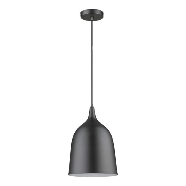 Crofton Metal Pendant Light In Matt Black | Bed Sava