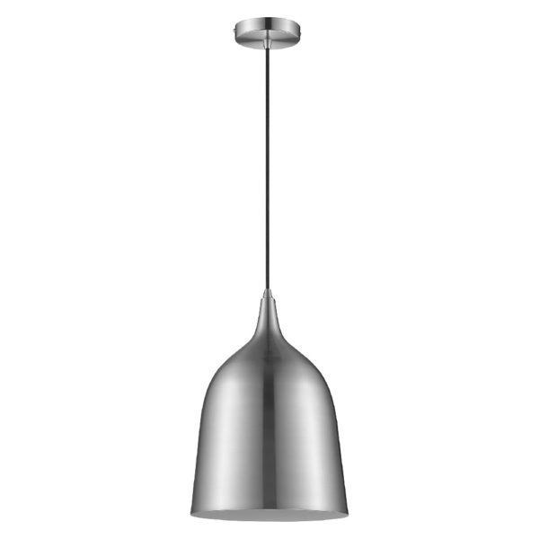 Crofton Metal Pendant Light In Satin Nickel | Bed Sava