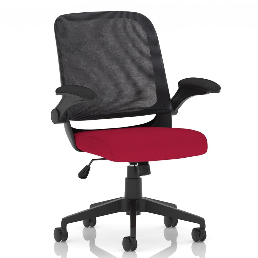 Crowley Fabric Office Chair With Folding Arms In Bergamot Cherry