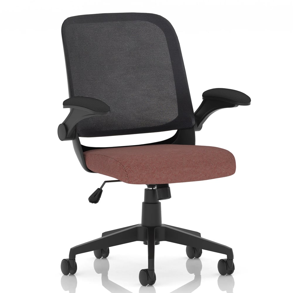Crowley Fabric Office Chair With Folding Arms In Forge