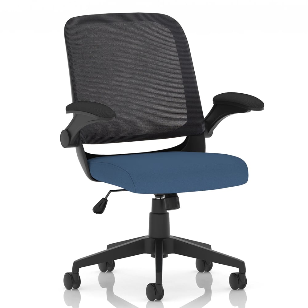Crowley Fabric Office Chair With Folding Arms In Limpet