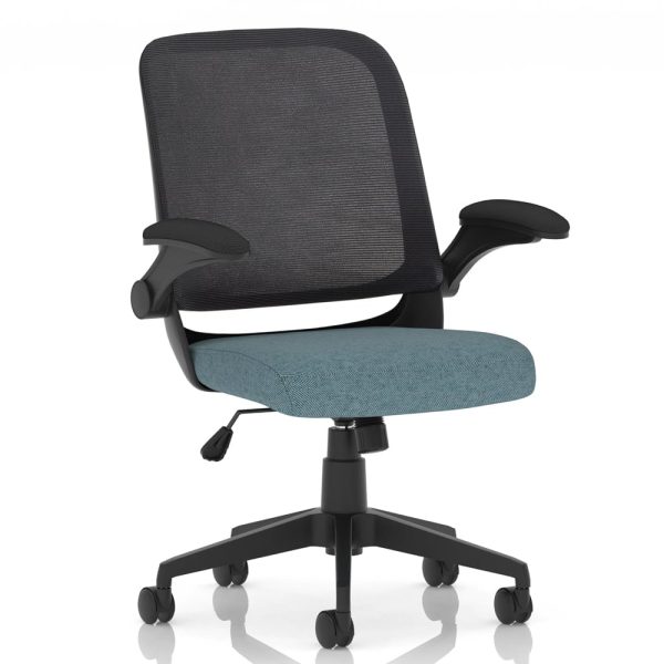 Crowley Fabric Office Chair With Folding Arms In Quench | Bed Sava