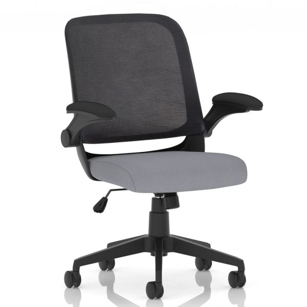 Crowley Fabric Office Chair With Folding Arms In Shell | Bed Sava