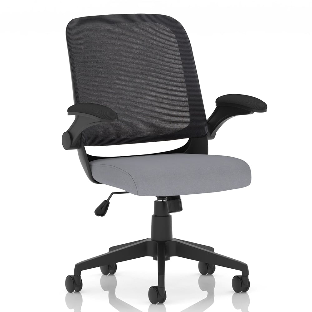 Crowley Fabric Office Chair With Folding Arms In Shell