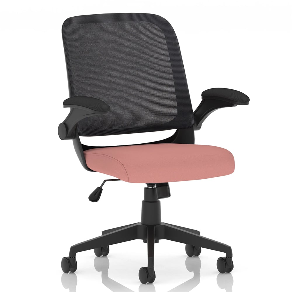 Crowley Fabric Office Chair With Folding Arms In Shrimp