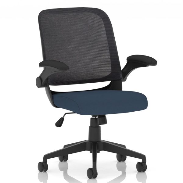 Crowley Fabric Office Chair With Folding Arms In Whelk | Bed Sava