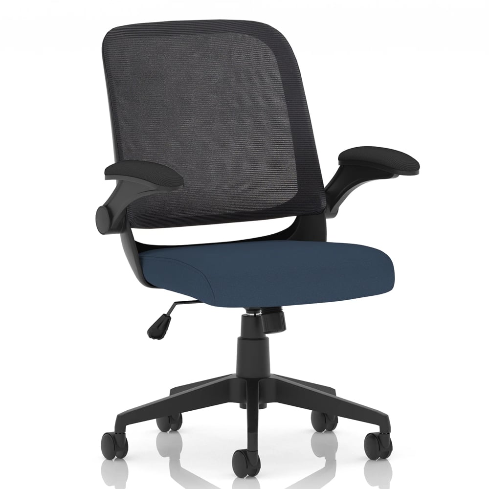 Crowley Fabric Office Chair With Folding Arms In Whelk | Bed Sava