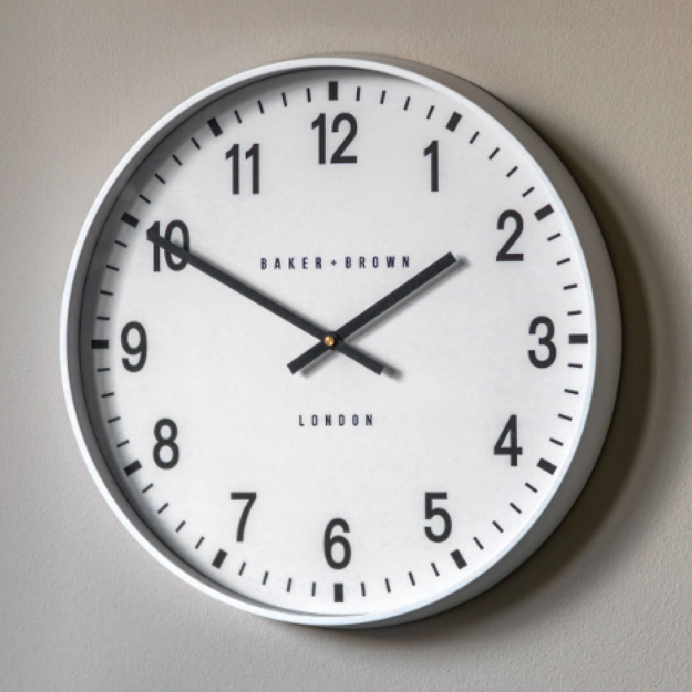Cudahy Glass Round Wall Clock In White