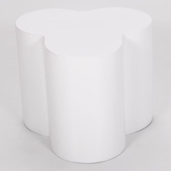 Cudahy High Gloss Lamp Table In White | Bed Sava