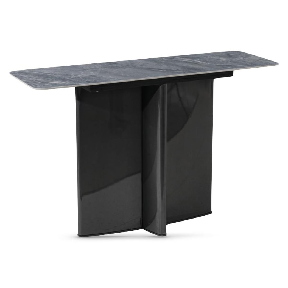 Cuneo Sintered Stone Console Table In Dark Grey