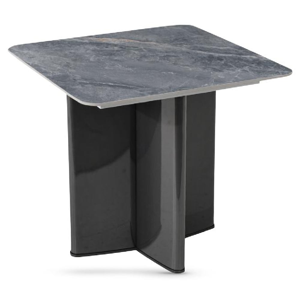 Cuneo Sintered Stone End Table In Dark Grey