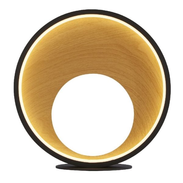 Curio Wooden Table Lamp With Black Metal Frame | Bed Sava