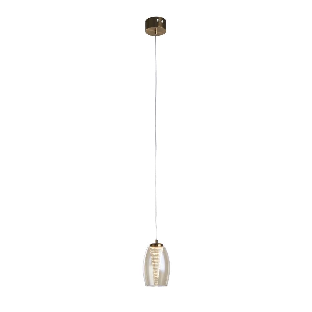 Cyclone Champagne Glass Pendant Light In Bronze