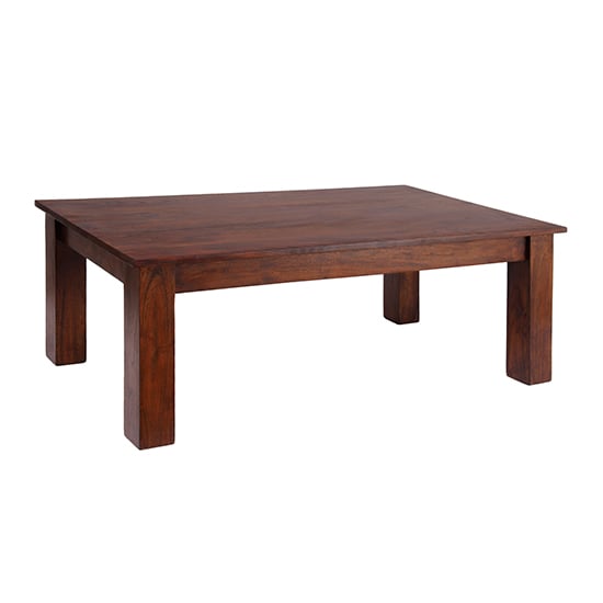 Cansu Solid Acacia Wooden Coffee Table In Dark Oak | Bed Sava