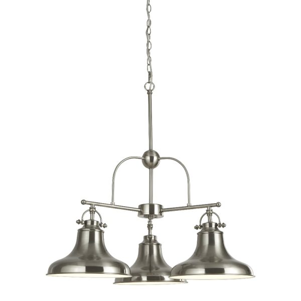 Dallas 3 Light Pendant Light In Satin Silver | Bed Sava