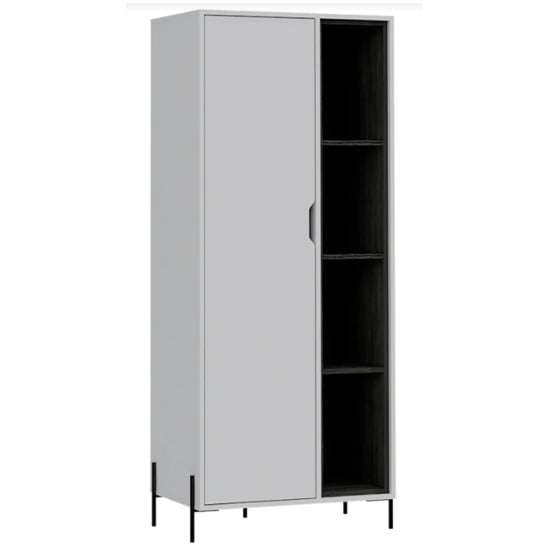 Dunster Wooden Display Cabinet With 1 Door In White And Black