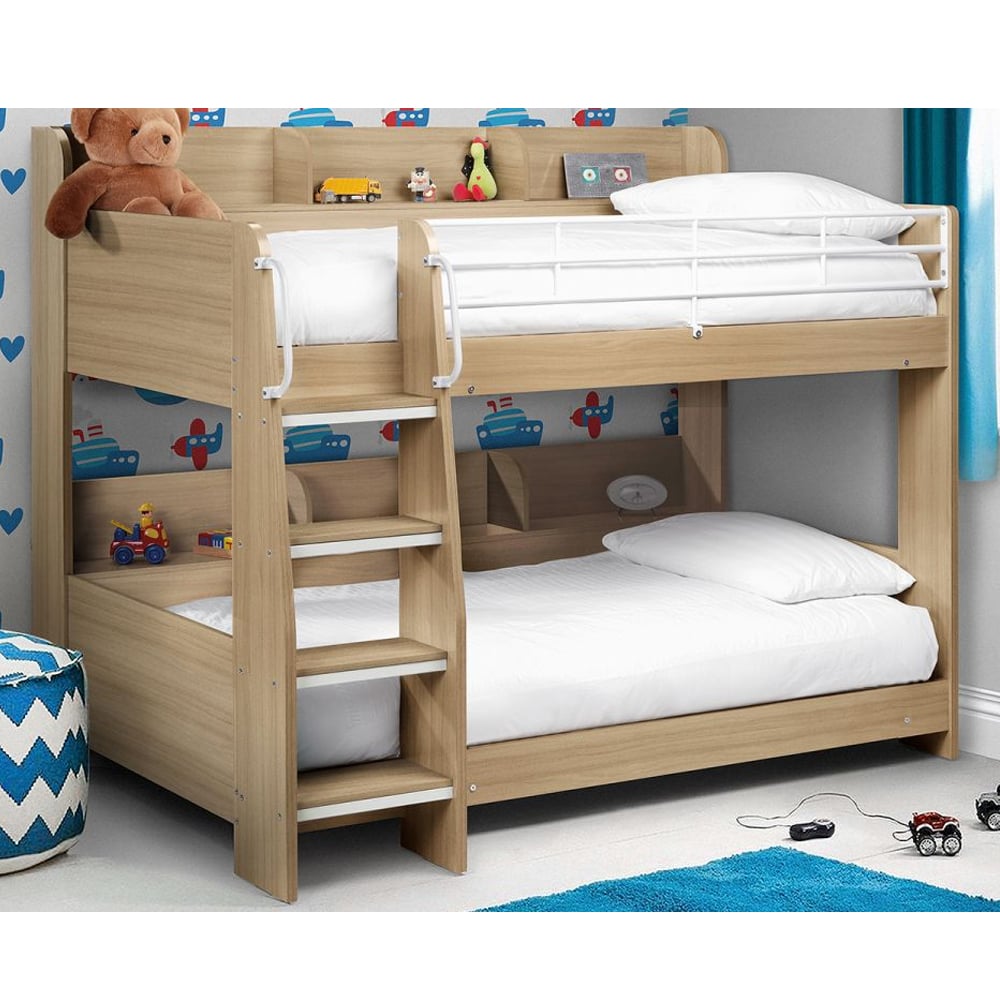 Dallyce Wooden Bunk Bed With Ladder In Sonoma Oak