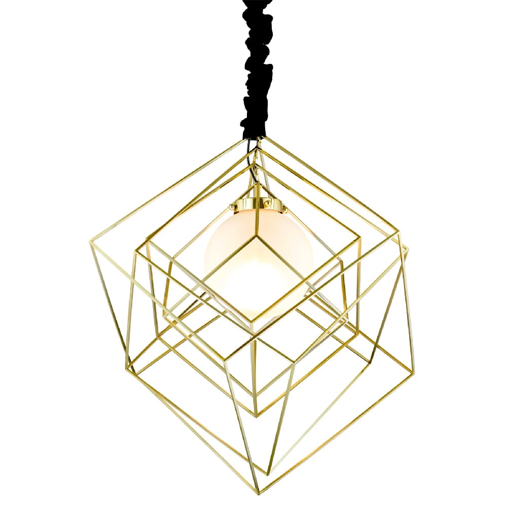 Dalston Metal Pendant Light In Brass