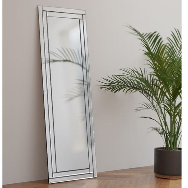 Dania Floor Frameless Dressing Cheval Mirror In Clear | Bed Sava