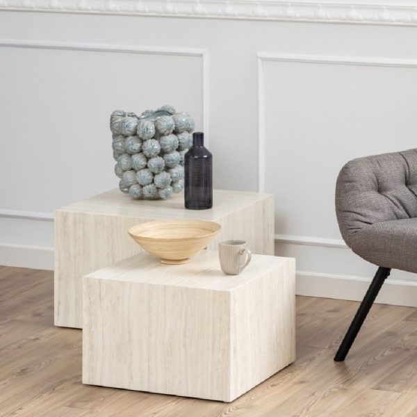 Dania Wooden Set Of 2 Coffee Table Square In Light Oak | Bed Sava