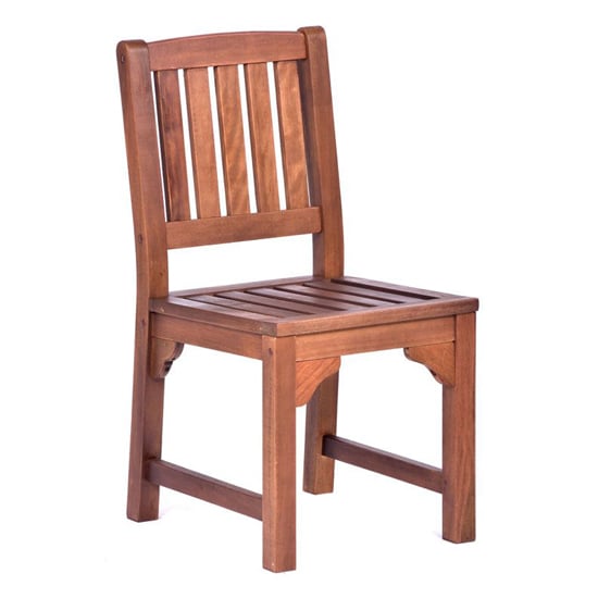 Danil Wooden Side Chair In Teak